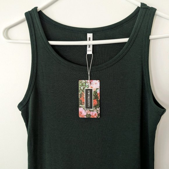 NWT Size Small Midi/Long Sleeveless Rib Dress with Side Slit - Picture 3 of 3